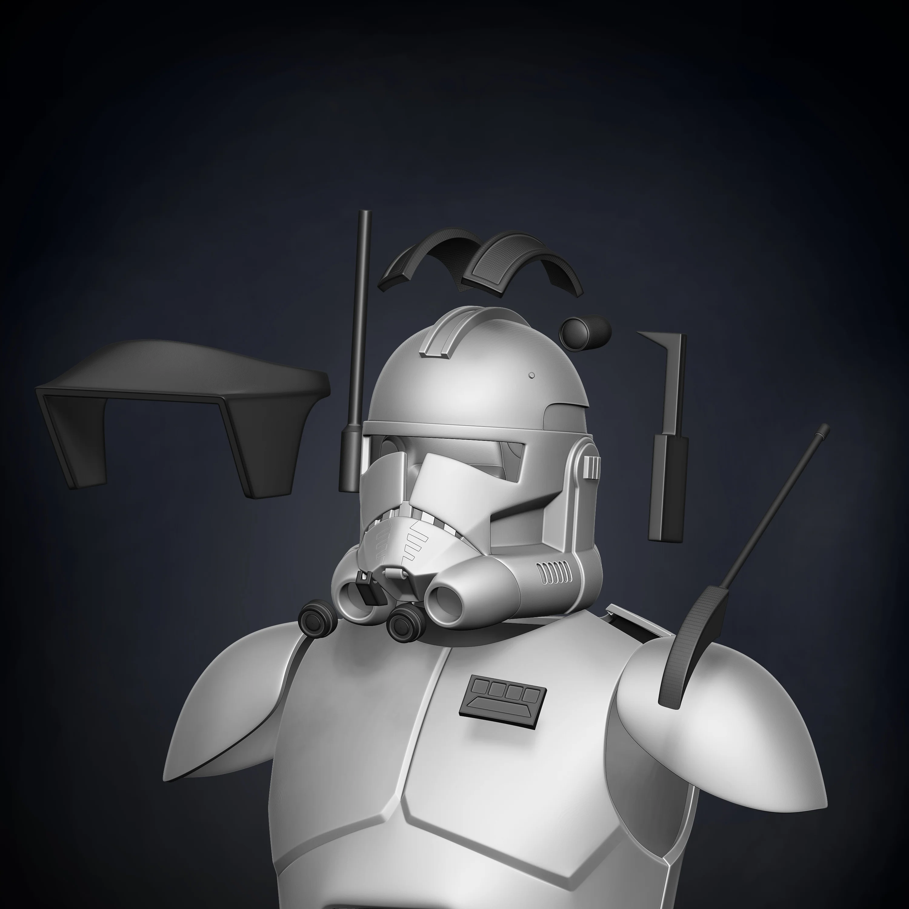 Animated Commander Cody Armor Accessories - 3D Print Files - Image 5