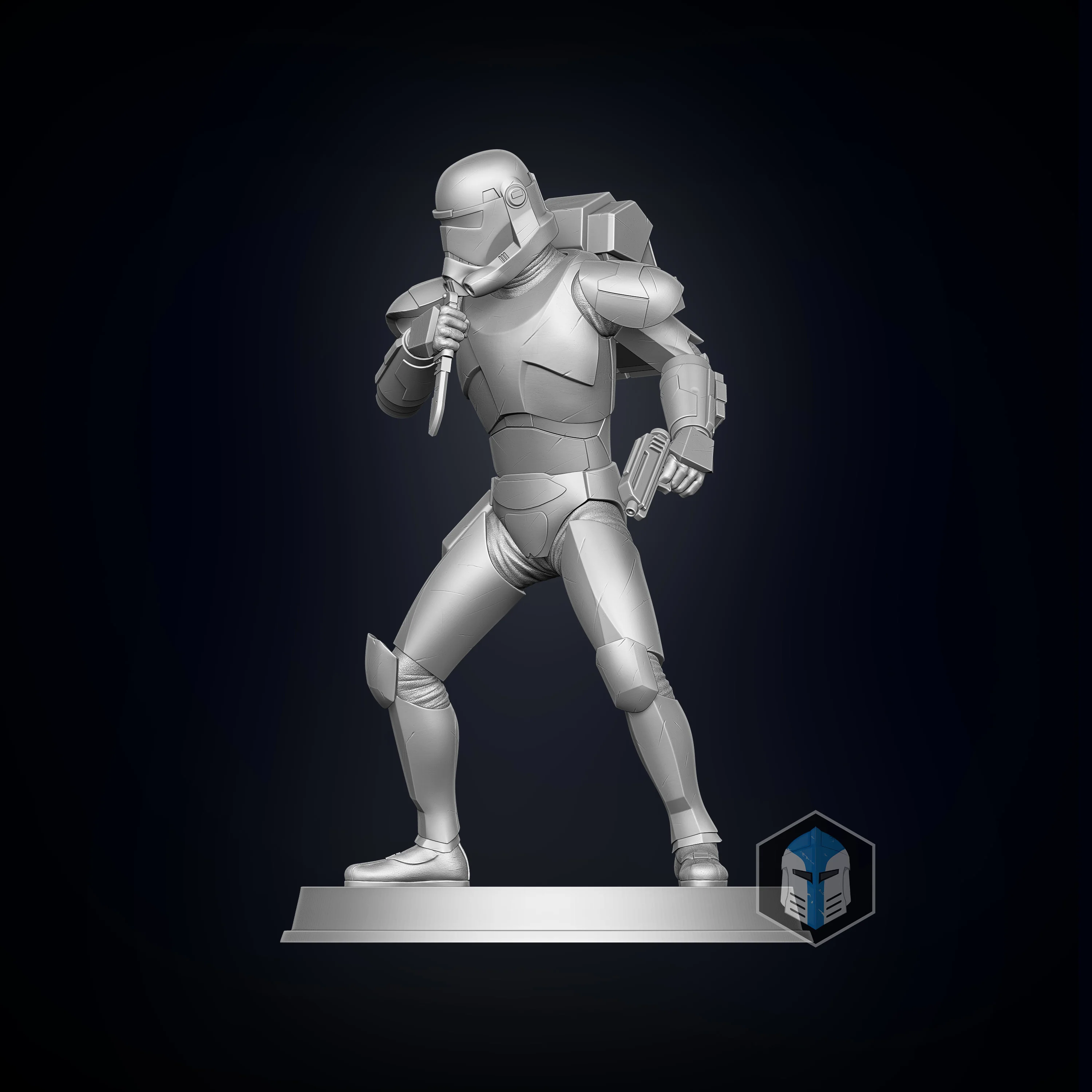 Bad Batch Hunter Figurine - Pose 4 - 3D Print Files - Image 4