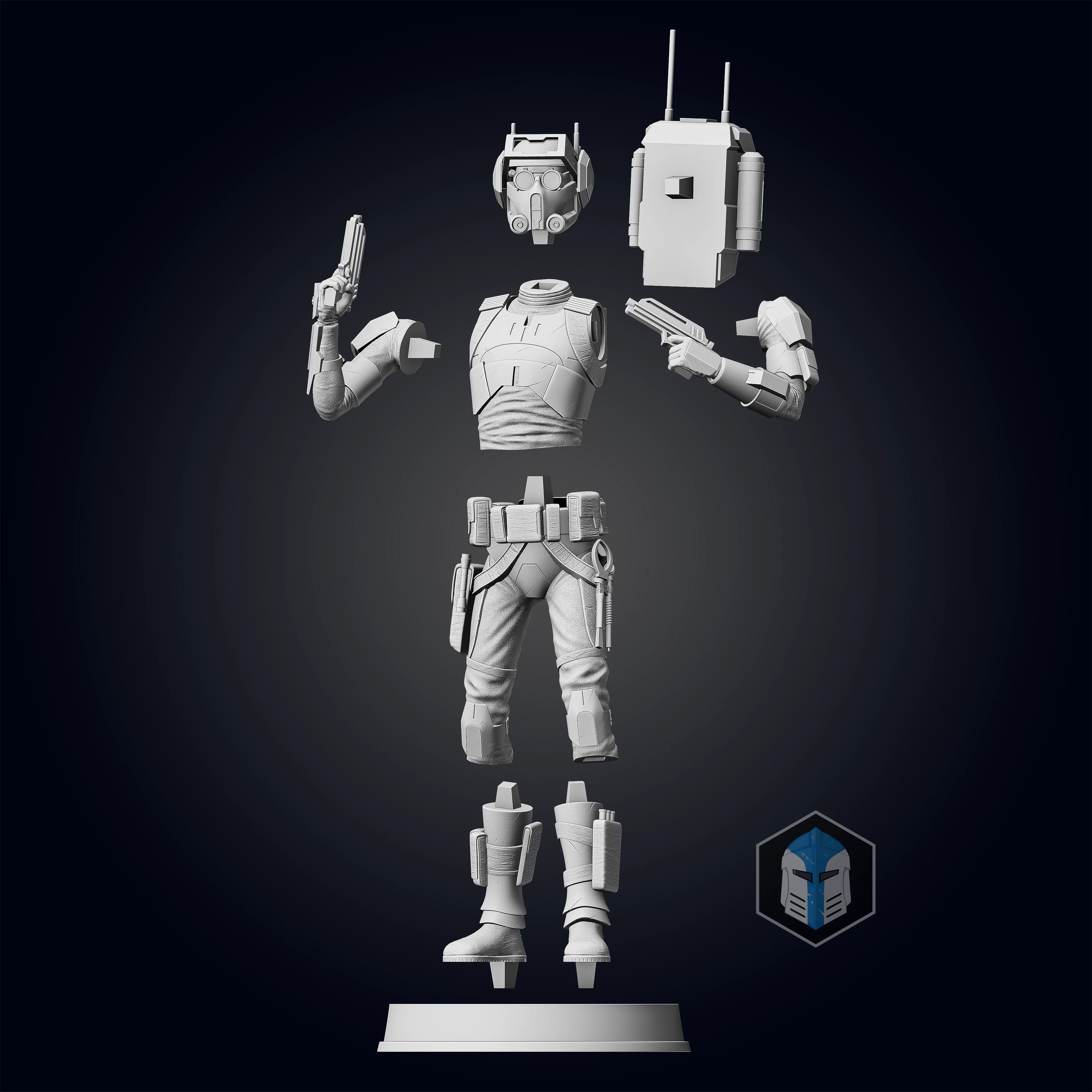 Bad Batch Tech Figurine - Pose 1 - 3D Print Files - Image 6