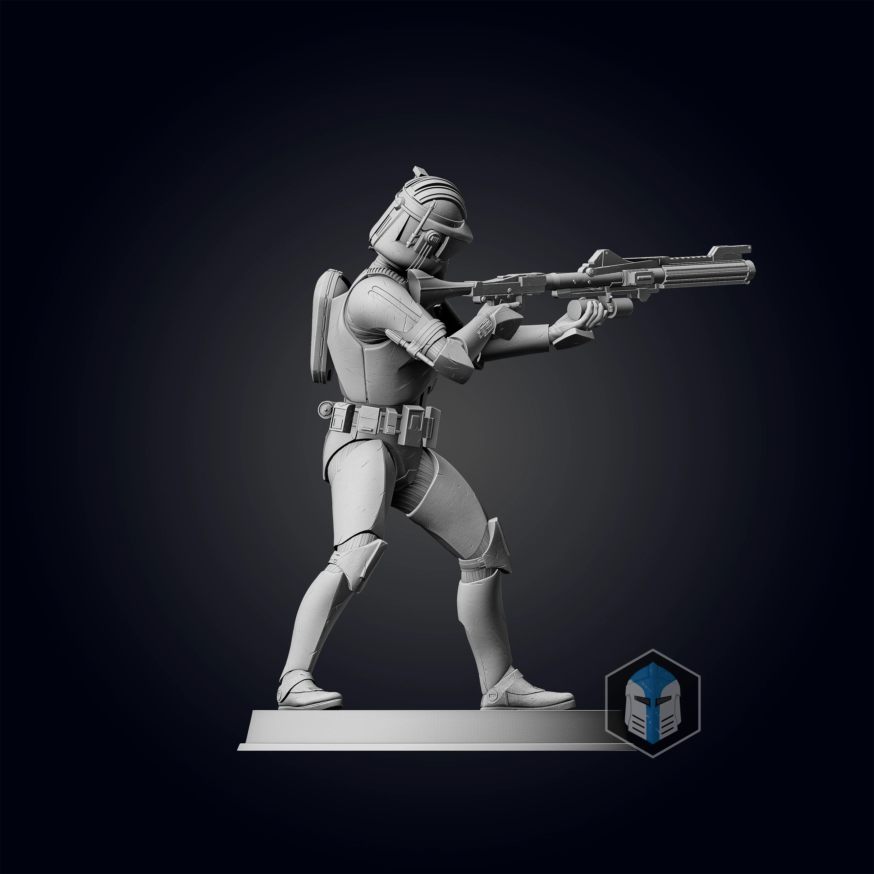 Commander Cody Figurine - Pose 2 - 3D Print Files - Image 3