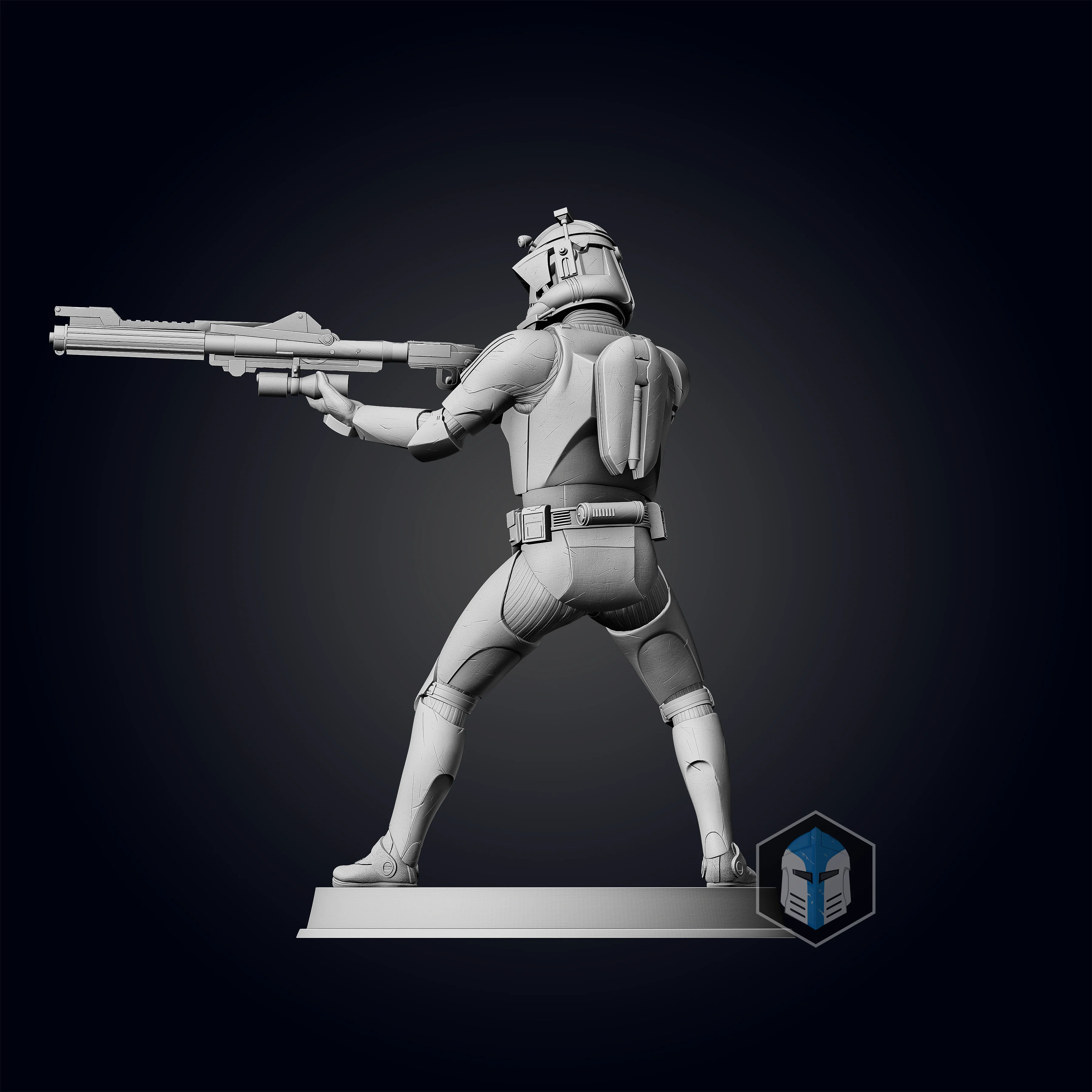 Commander Cody Figurine - Pose 2 - 3D Print Files - Image 6