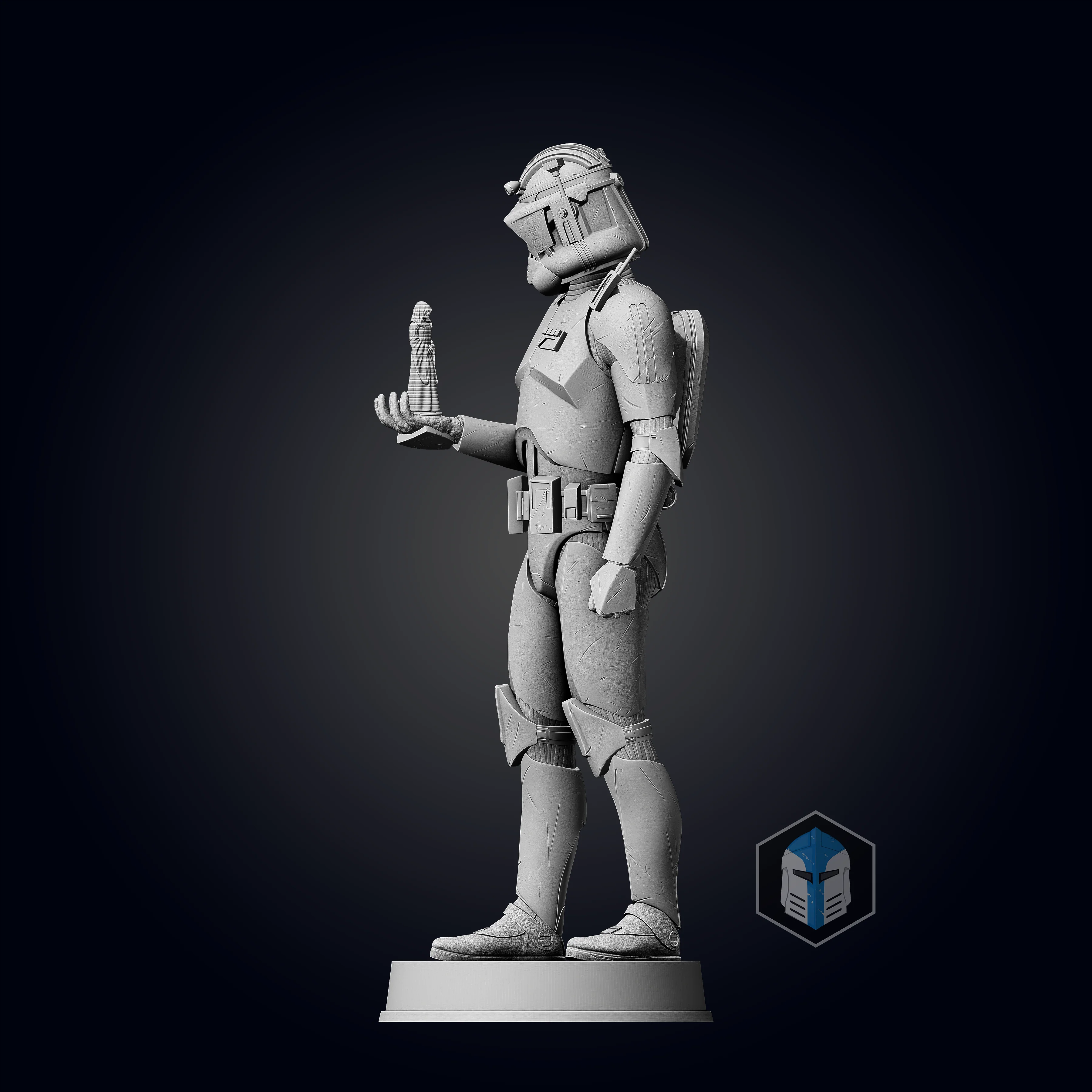 Commander Cody Figurine - Pose 4 - 3D Print Files - Image 8