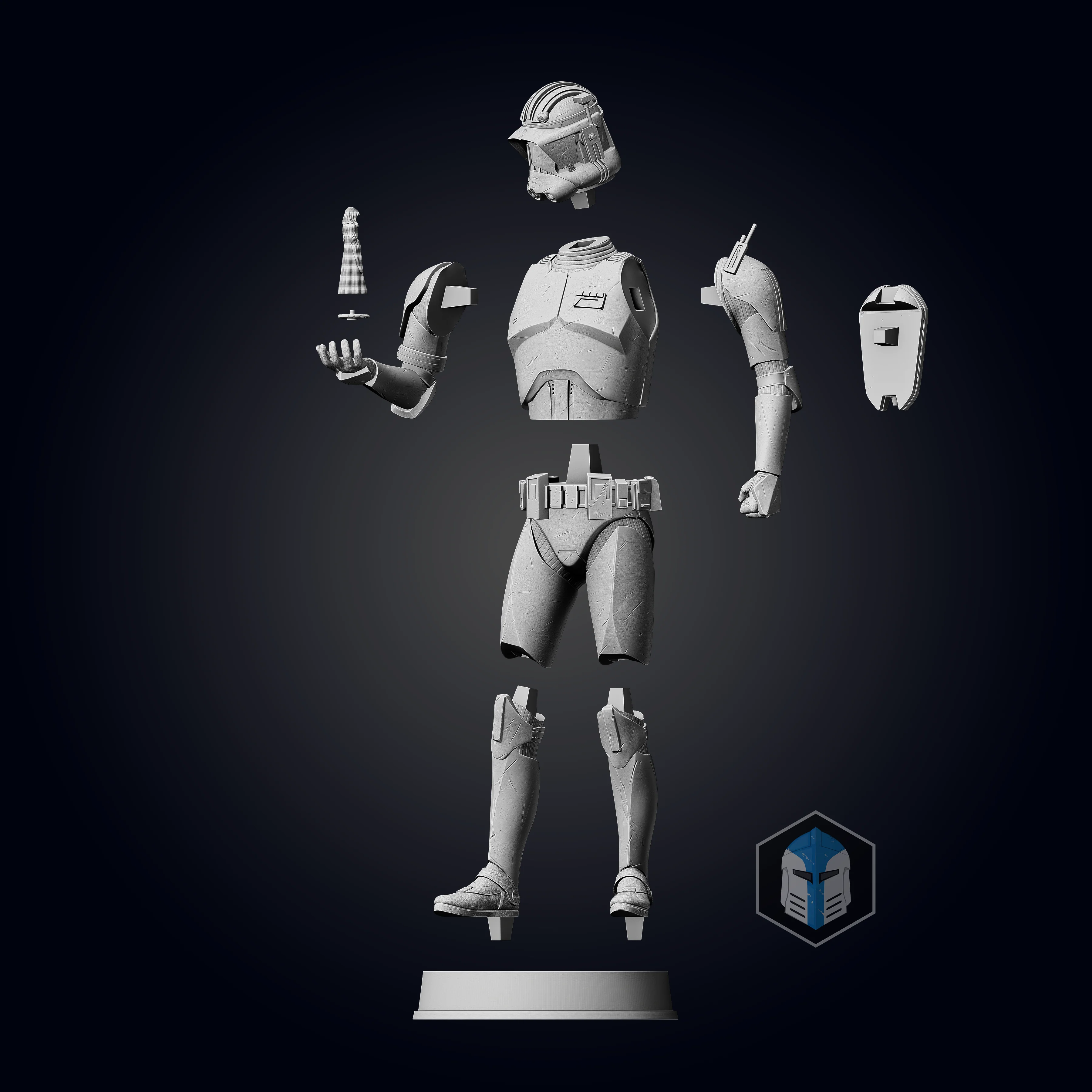 Commander Cody Figurine - Pose 4 - 3D Print Files - Image 9