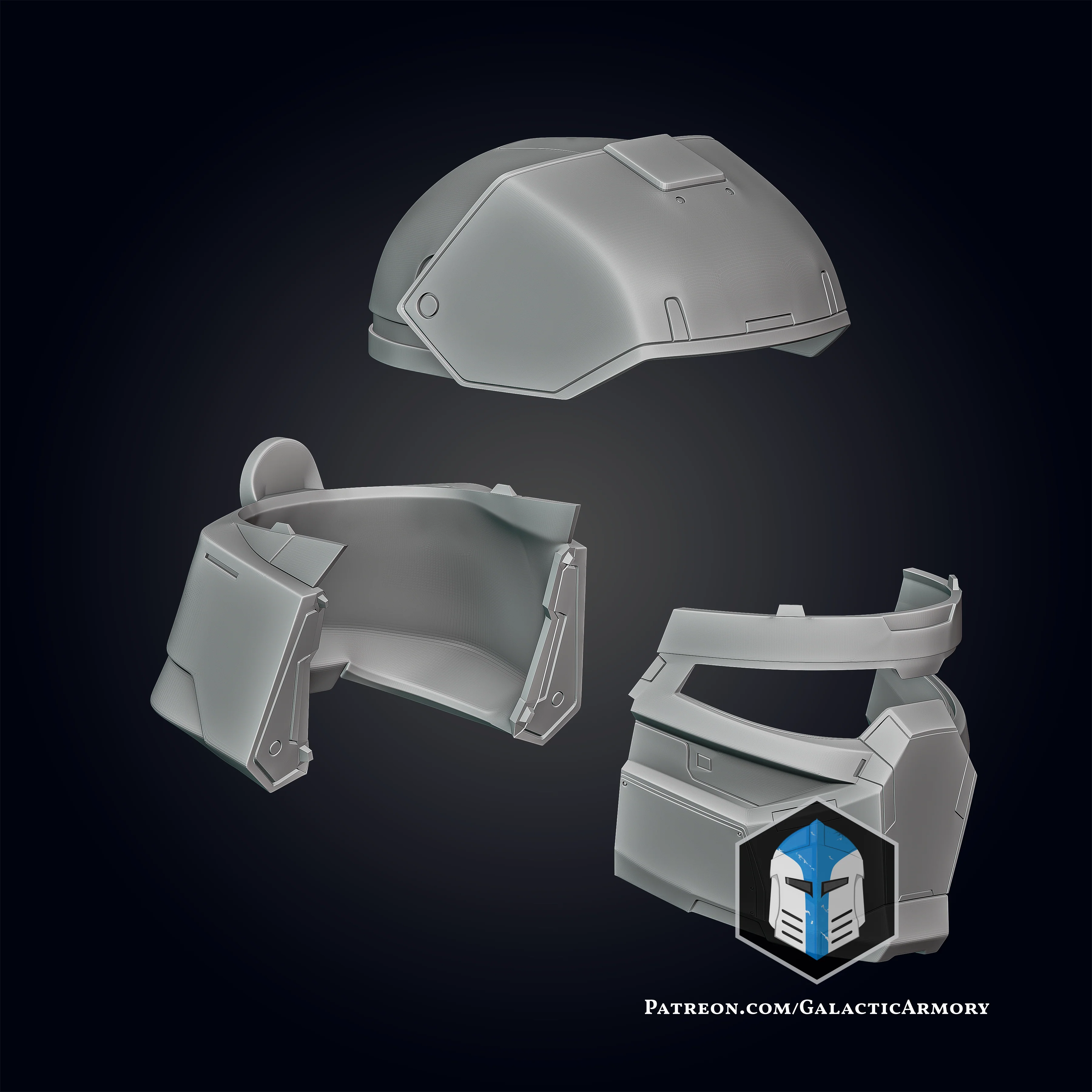 Galactic Spartan Mashup Helmet - 3D Print Files - Image 3