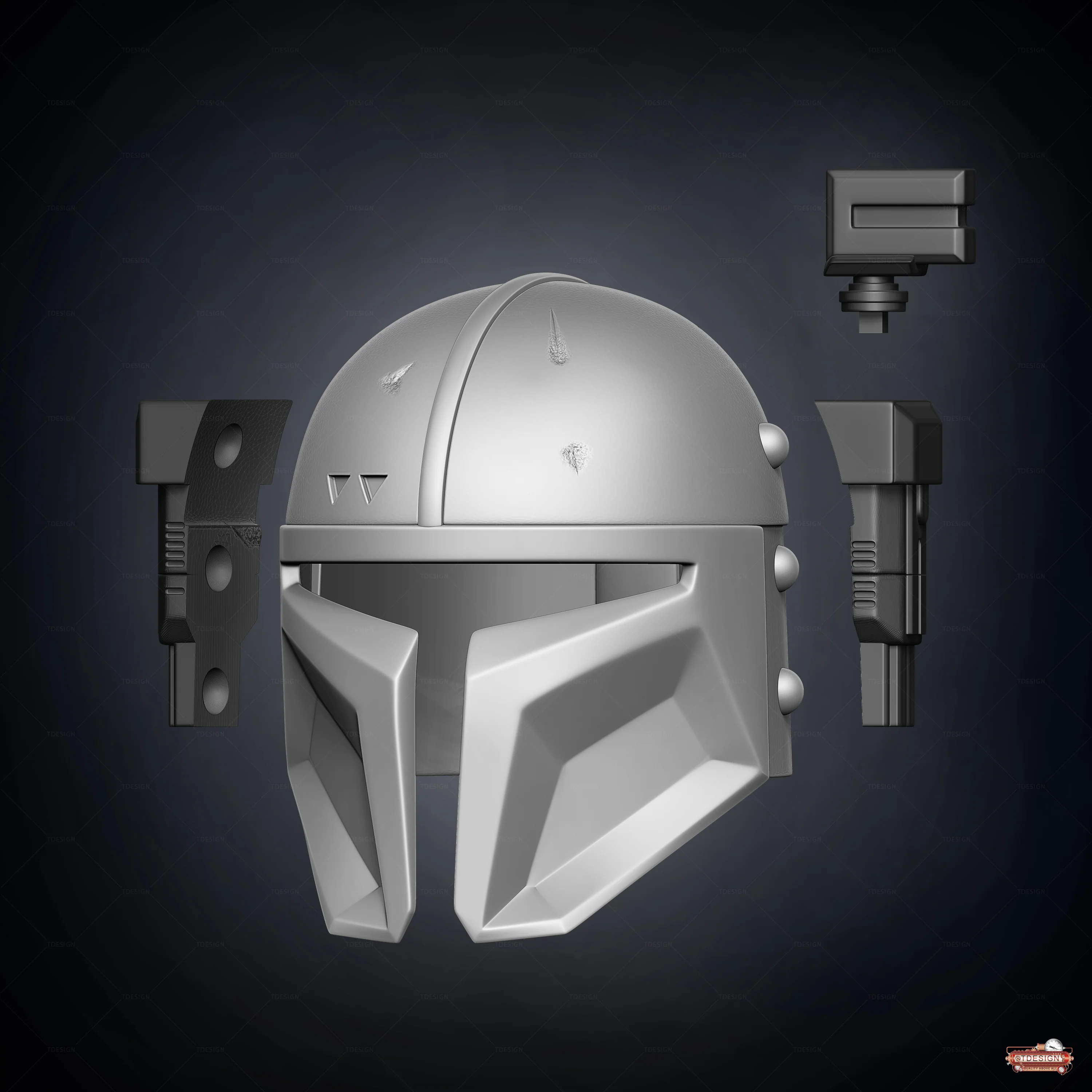 Heavy Mandalorian Helmet - 3D Print Files - Image 4