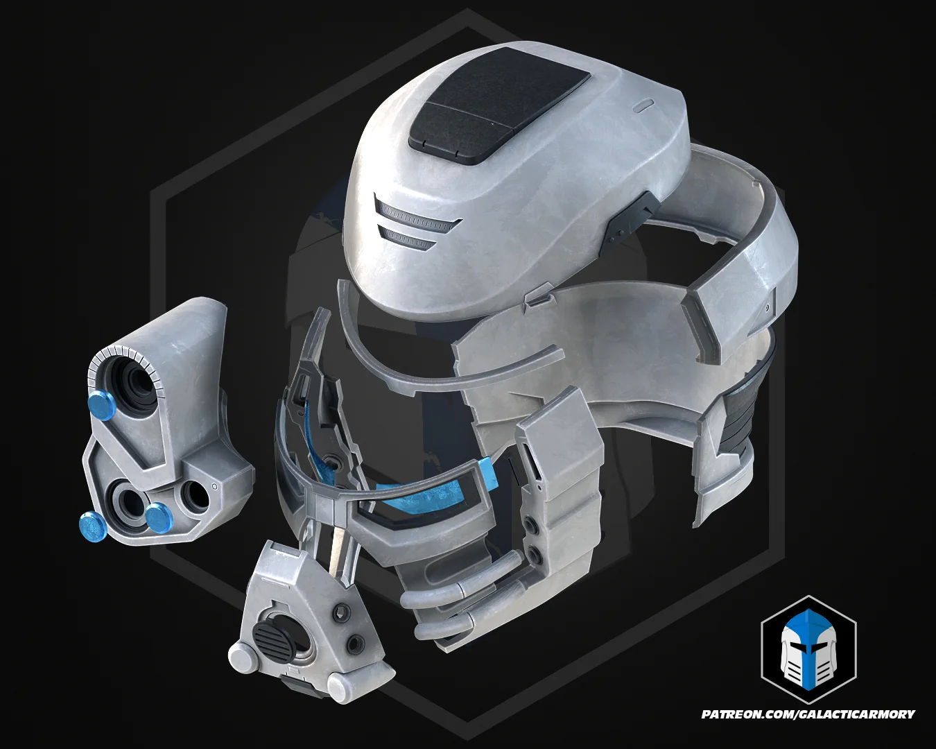 Bionicle Spartan Mashup - Kopaka Helmet - 3D Print Files - Image 4
