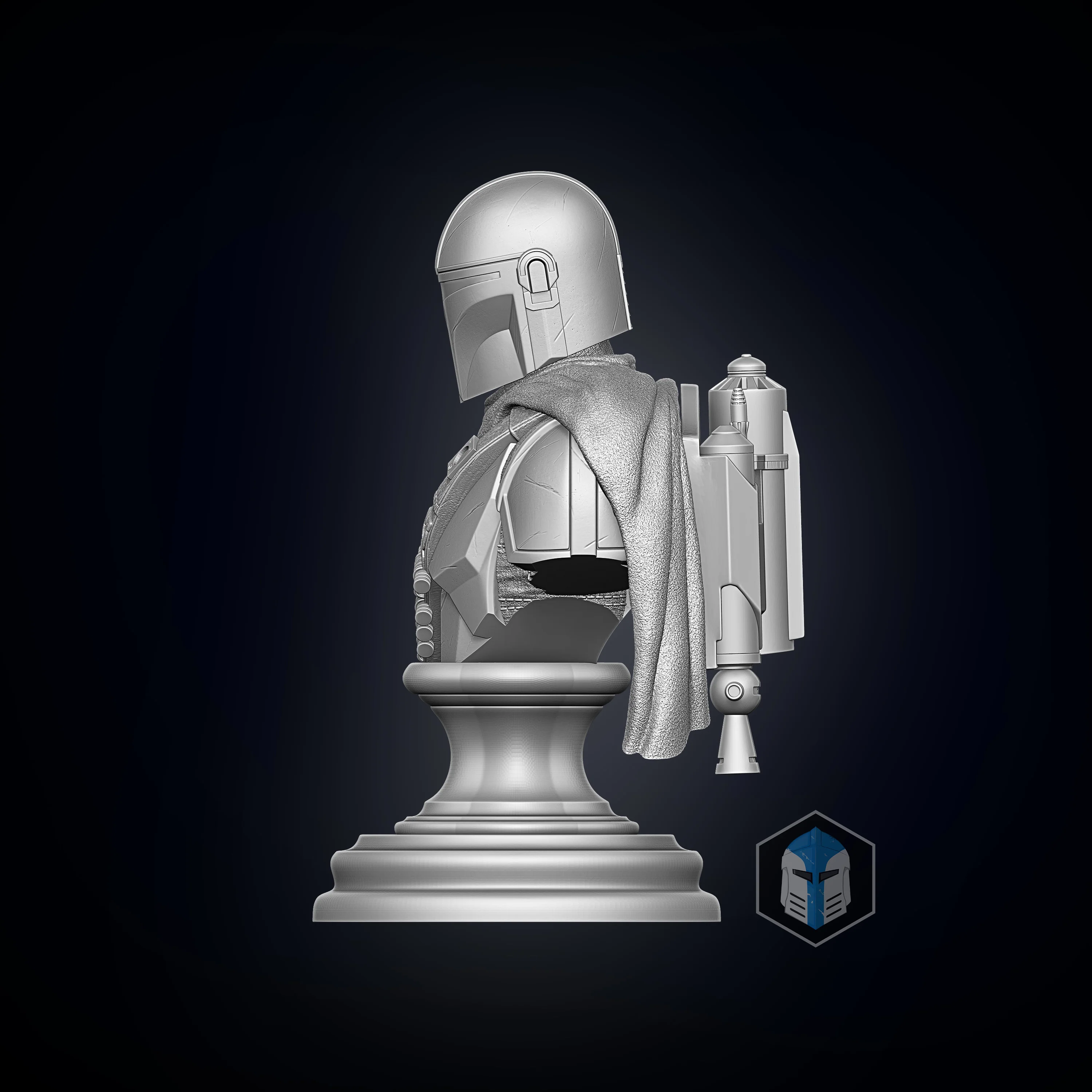 Mando Bust - 3D Print Files - Image 4